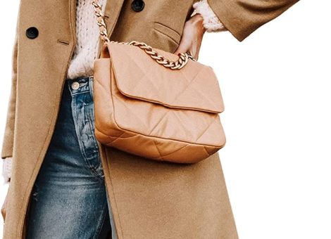 Women’s Winter Wool Coat Casual Notch Lapel Single-Breasted Peacoat